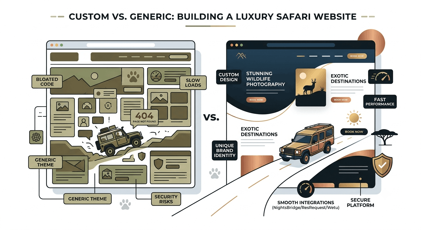 Why Out-of-the-Box WordPress Templates Fail Luxury Safari Brands