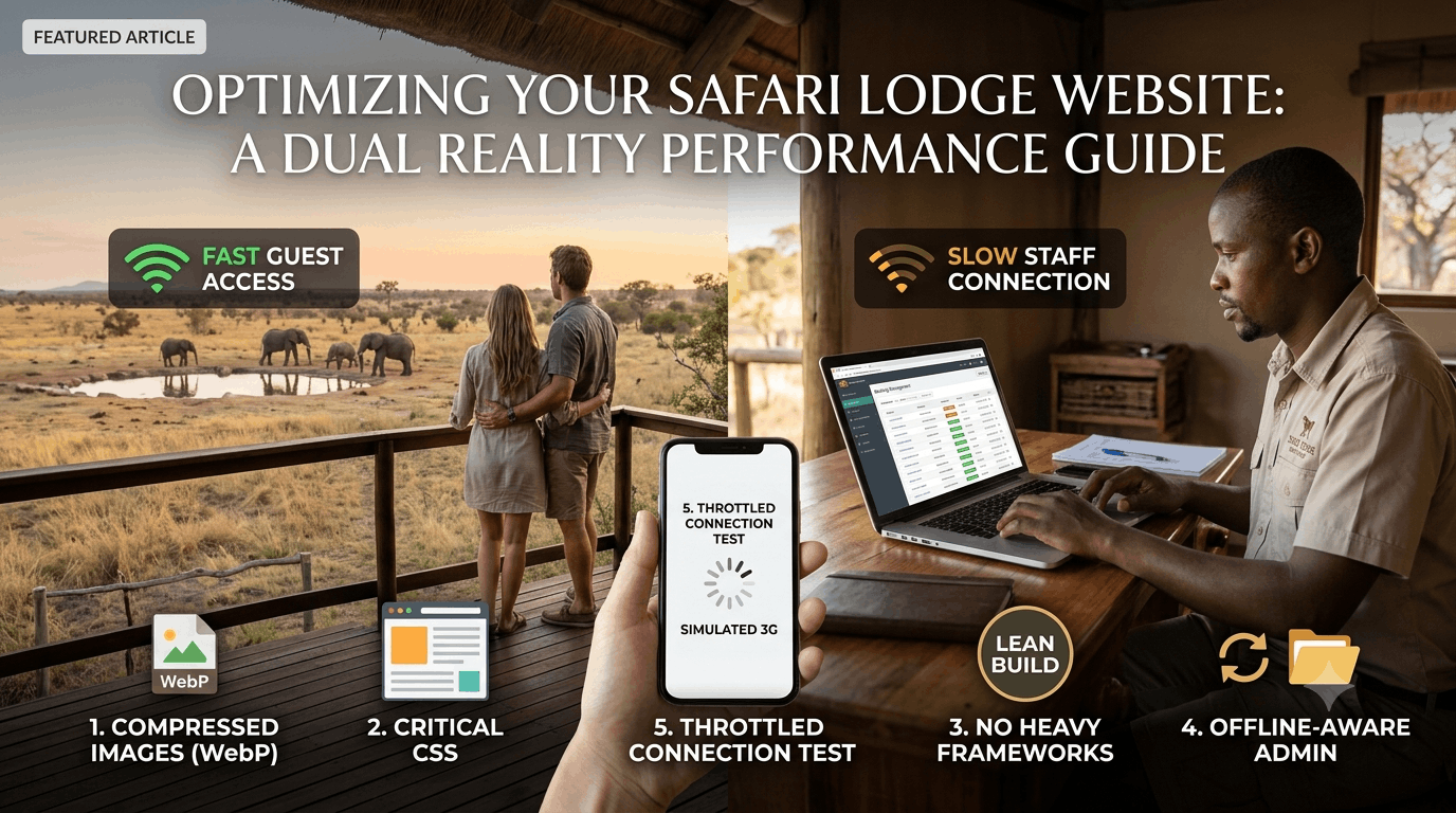 Safari Lodge Web Speed: Designing for 3G Connections in Remote Bush Areas